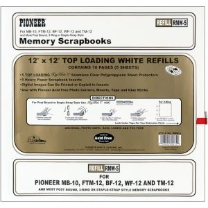 5 FEUILLES BLANCHE RECHARGE 12″X12″