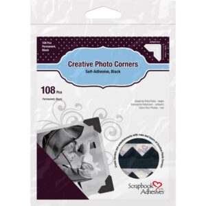 Adhesives Paper Photo Corners Self-Adhesive 108/Pk Black
