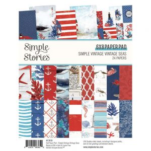 Simple vintage vintage seas  ensemble de paper 6×8