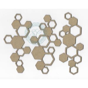 Hexagon Pieces, 3/Pkg 5.5″X2.5″