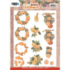 Orange Fruit, Wooden Christmas
