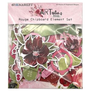 Rouge Chipboard Set