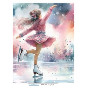 Papier de riz – Patineuse 01 Moyen