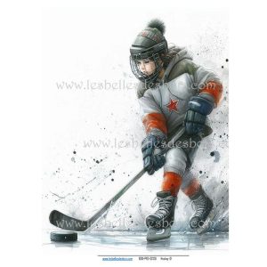 Papier de riz – Hockey 01 Moyen