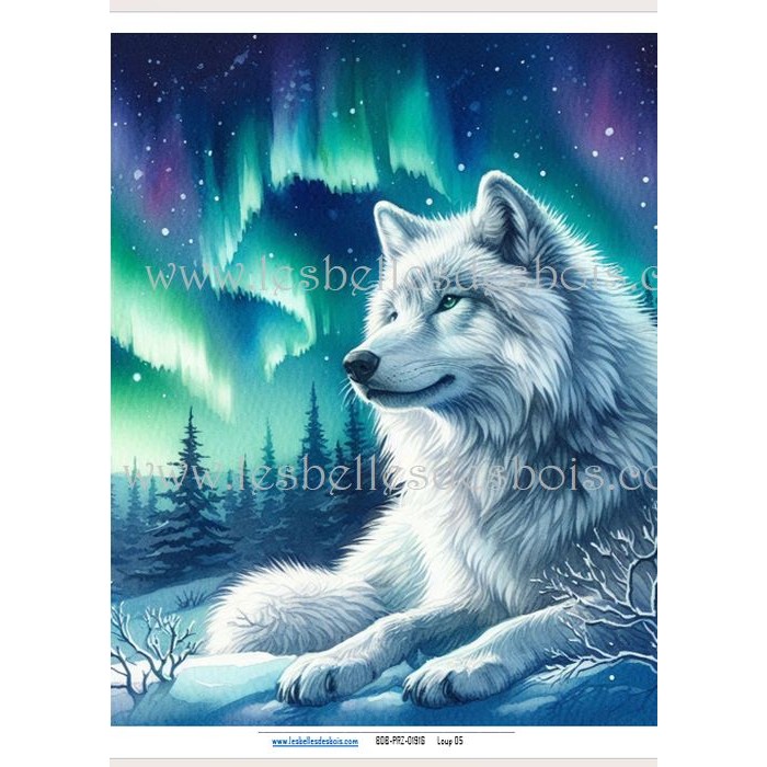 Papier de riz - Loup 05 Petit