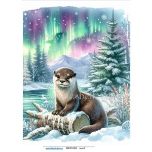 Papier de riz – Loutre 01 Moyen