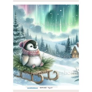 Papier de riz – Pingouin 01 Moyen