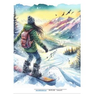Papier de riz – Snowboard 01 Moyen