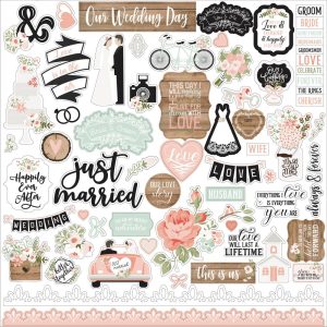 Autocollants pour cartes de mariage 12″X12″
