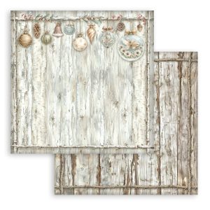 12”x12” Motif en bois « Noël blanc »