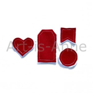 Formes en tissu rouge-11