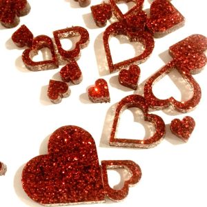 Mini coeur rouge paillette